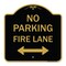 Signmission No Parking Fire Lane W/ Bidirectional Arrow, Black & Gold Aluminum Sign, 18" x 18", BG-1818-23738 A-DES-BG-1818-23738 - alternate 1